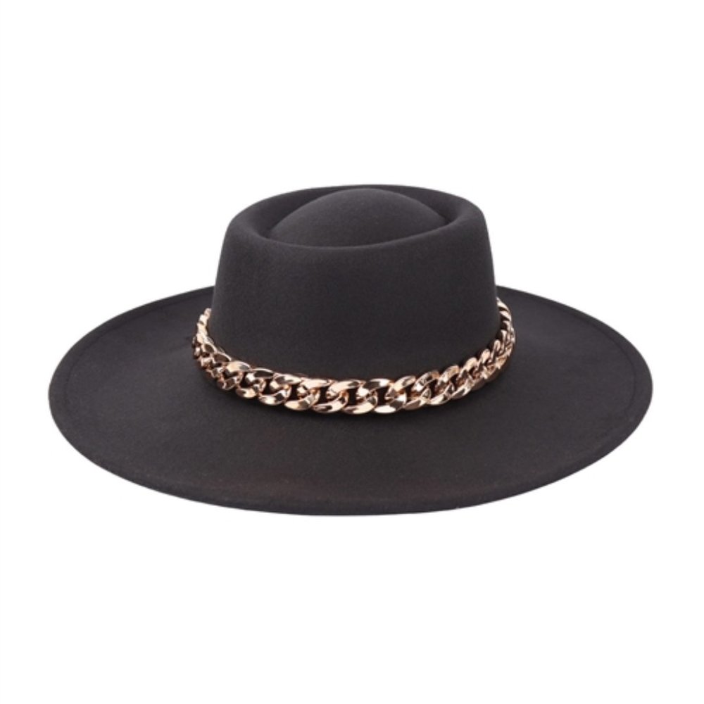 CLASSIC chain detailed Hat -black - Picture 2 of 3